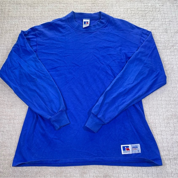 VTG 90’s Blue Russel Athletic Long Sleeve Shirt Size M - Picture 1 of 5